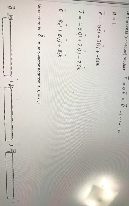 Solved In The Cross (or Vector) Product F = Q V Times B We | Chegg.com