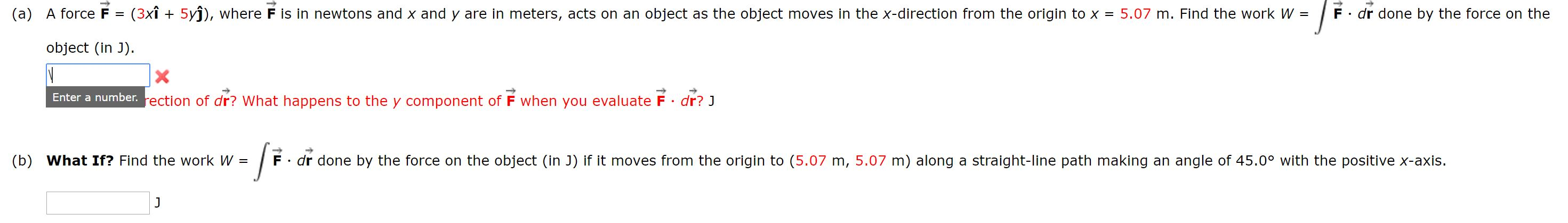 Solved A A Force F 3xi 5yi Where F Is In Newtons Chegg Com