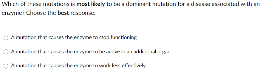 Solved Which of these mutations is most likely to be a | Chegg.com