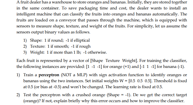 A fruit dealer has a warehouse to store oranges and | Chegg.com
