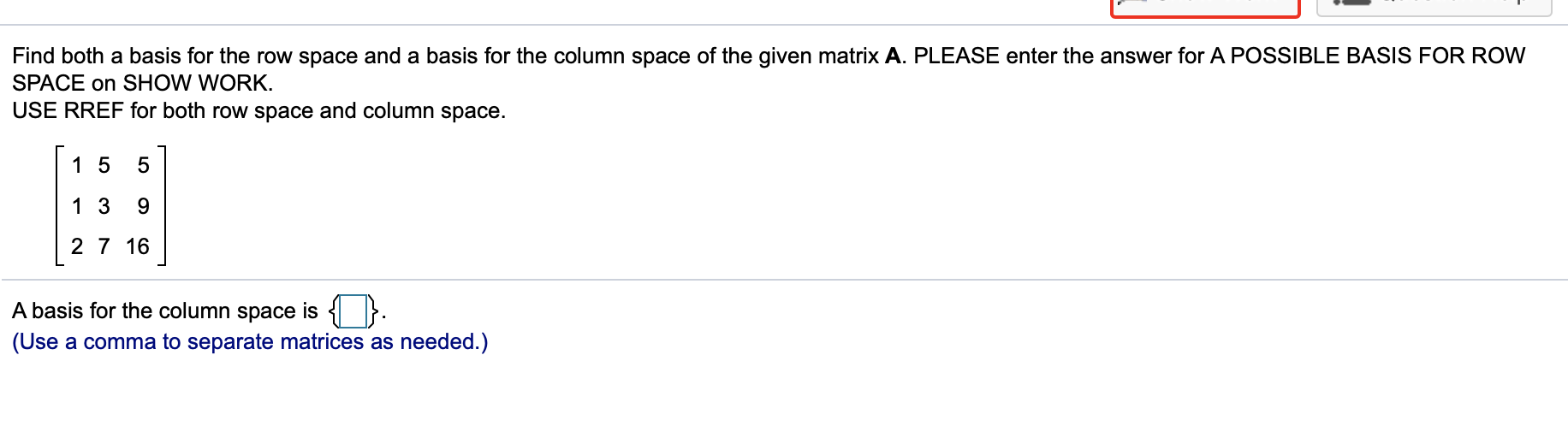Solved Find both a basis for the row space and a basis for | Chegg.com