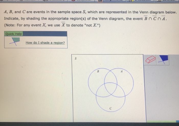 Solved A, B, and C are events in the sample space S, which | Chegg.com
