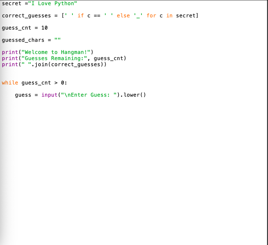 Solved Design a Hangman game that continuously asks the user | Chegg.com