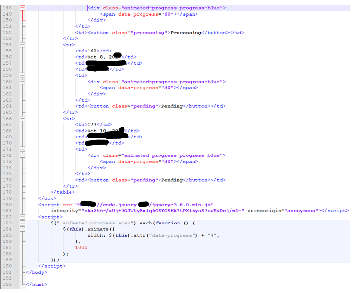 Solved I have written some html codes that displays the | Chegg.com