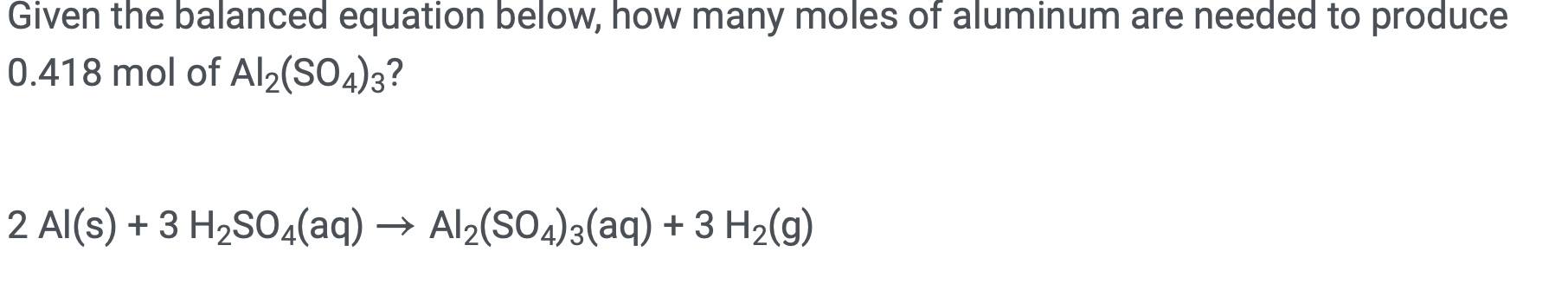 Solved Given the balanced equation below, how many moles of | Chegg.com