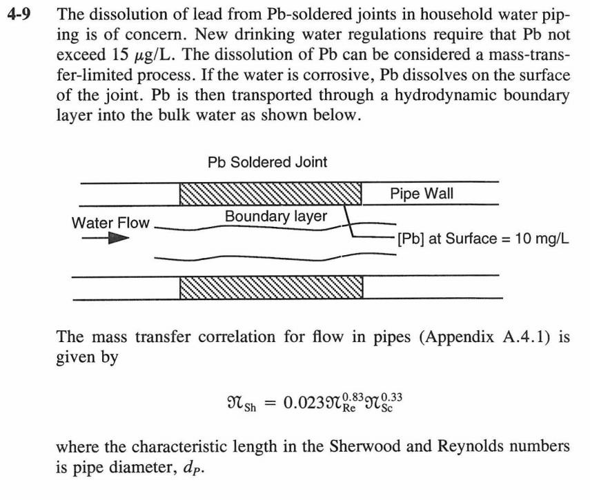 Solved 4-9 The dissolution of lead from Pb-soldered joints | Chegg.com