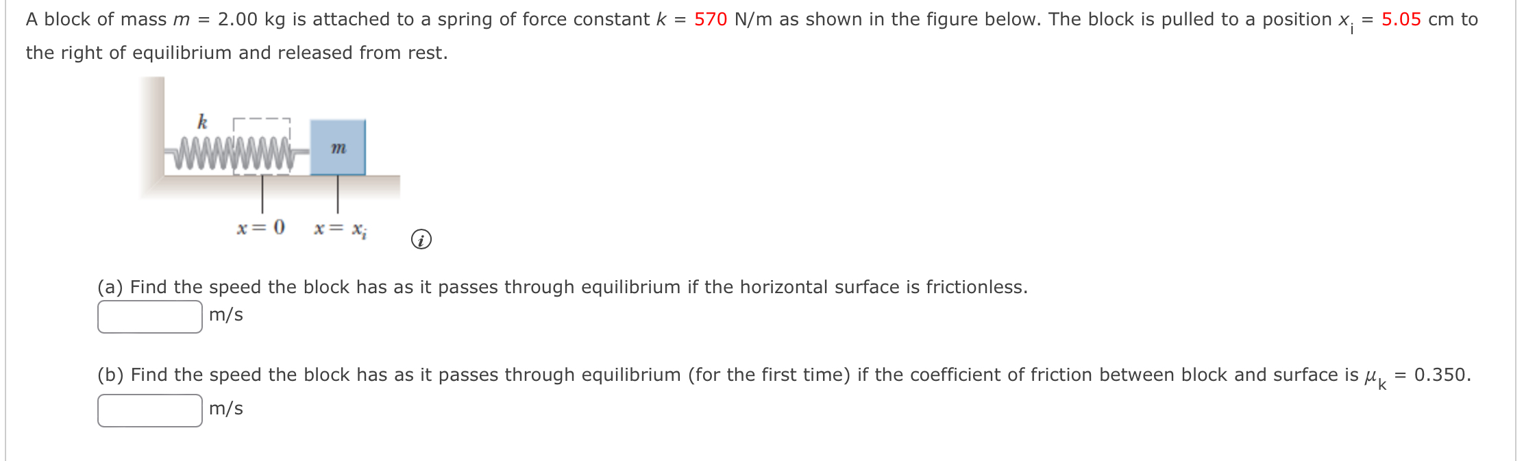 Solved A Block Of Mass M 2 00kg Is Attached To A Spring Of