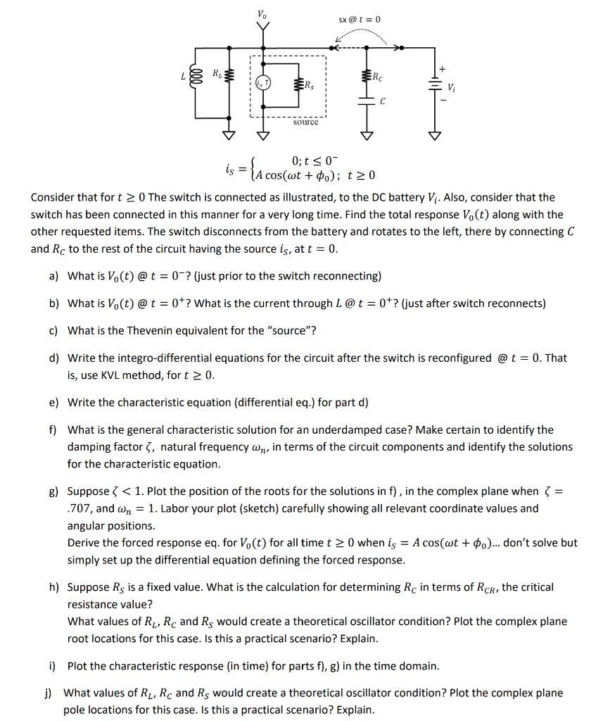 Solved Solve Only A Through E Don T Use Lapace Transform Chegg Com