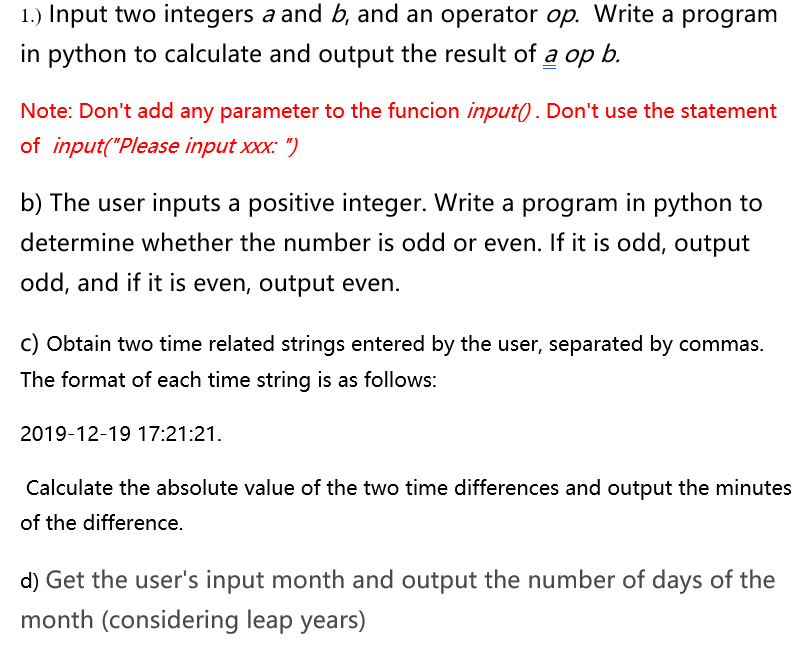 Solved 1.) Input Two Integers A And B, And An Operator Op. | Chegg.com