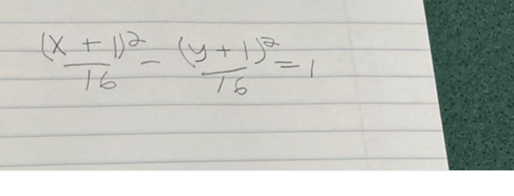 equation of a hyperbola with vertices and foci