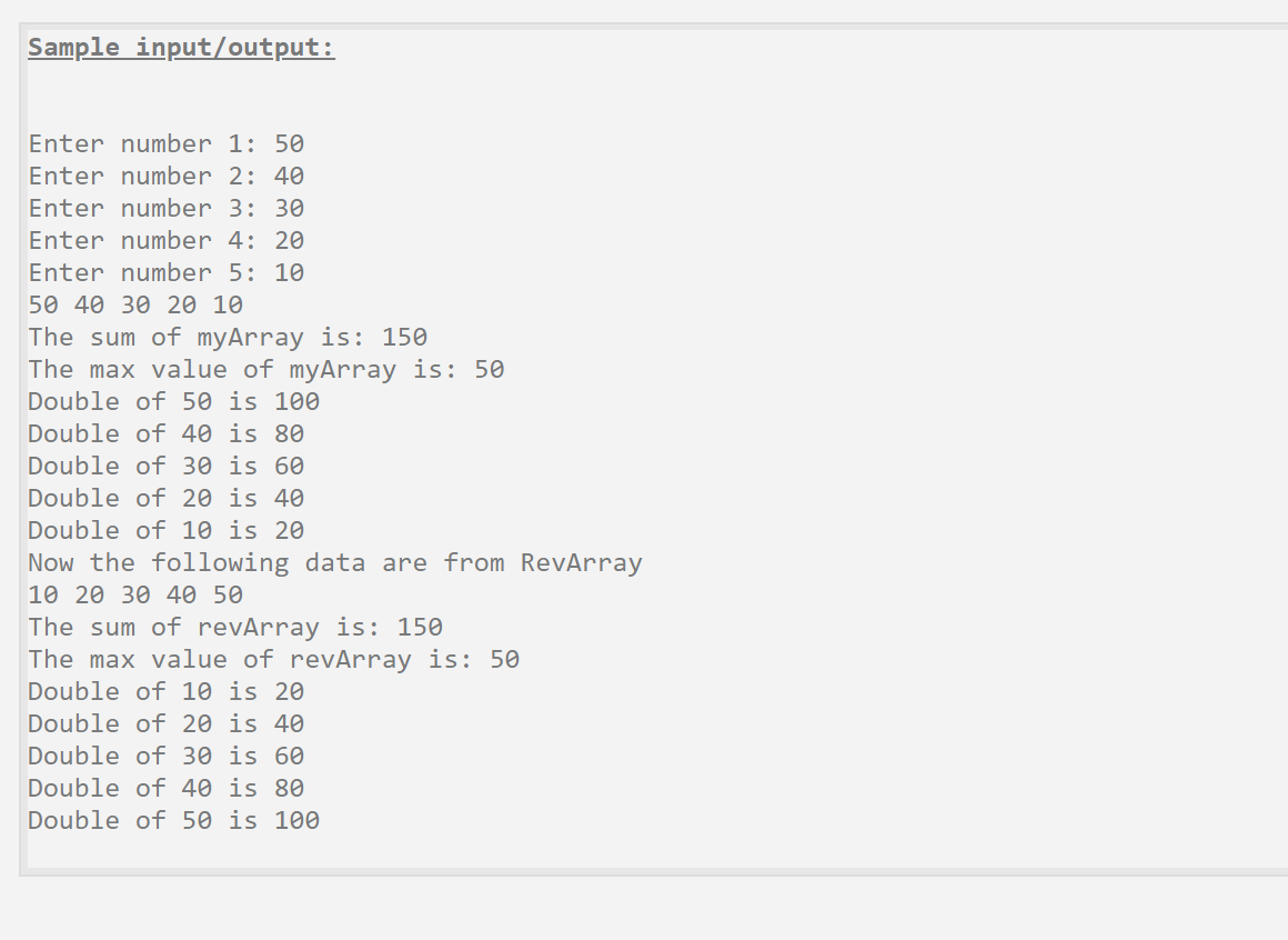 Solved Programming C Language. The output has to be exact | Chegg.com