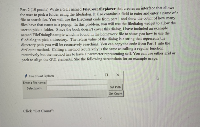 Solved Part 2 (10 points) Write a GUI named | Chegg.com