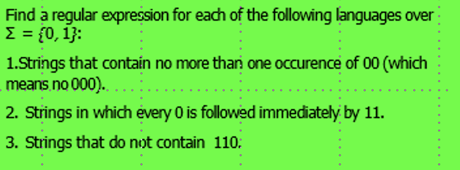 Solved Find a regular expression for each of the following | Chegg.com
