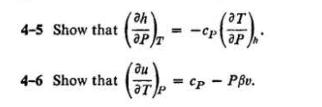 Solved 4-5 Show that (∂P∂h)T=−cP(∂P∂T)h. 4-6 Show that | Chegg.com