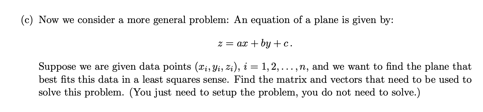 Solved . Here we consider least squares fit of data. (a) | Chegg.com