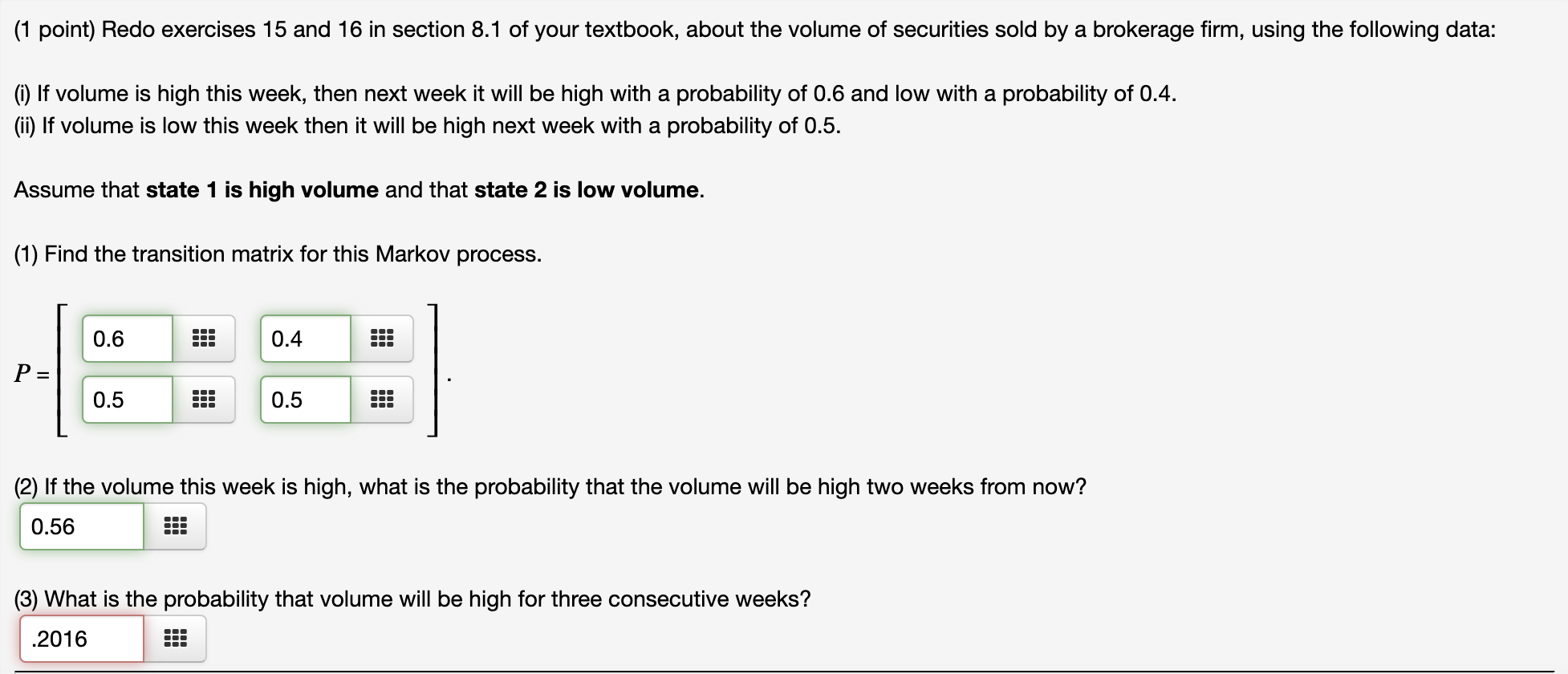 Solved (1 point) Redo exercises 15 and 16 in section 8.1 of | Chegg.com