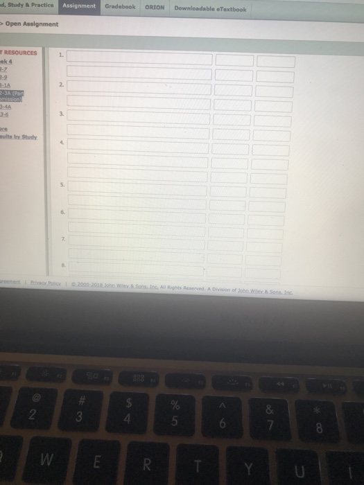 Solved Gradebook ORION Downloada ble eTextbook Problem 2-3A | Chegg.com