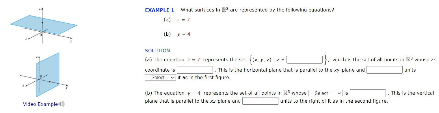 Solved Example 1 What Surfaces In R3 Are Represented By The Chegg Com