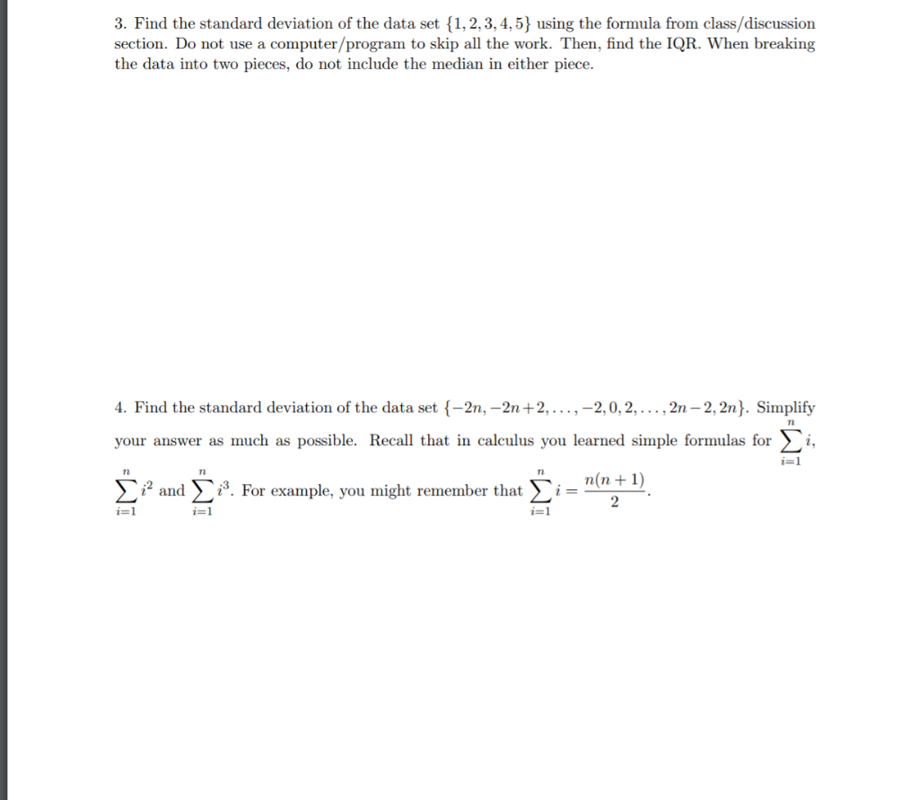 Solved 3. Find the standard deviation of the data set | Chegg.com