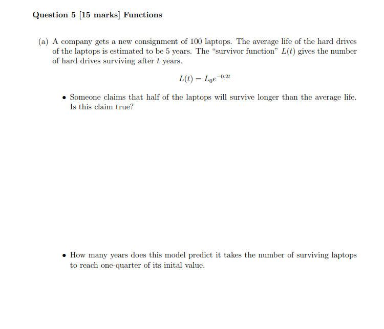 Solved Question 5 [15 marks) Functions (a) A company gets a | Chegg.com