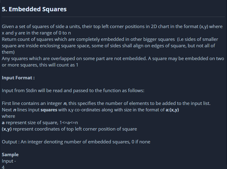 Solved 5. Embedded Squares Given a set of squares of side a | Chegg.com