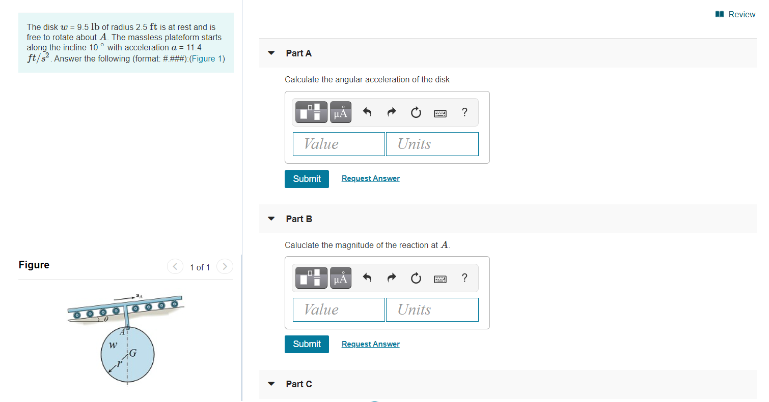Solved Part A: Calculate the angular acceleration of the | Chegg.com