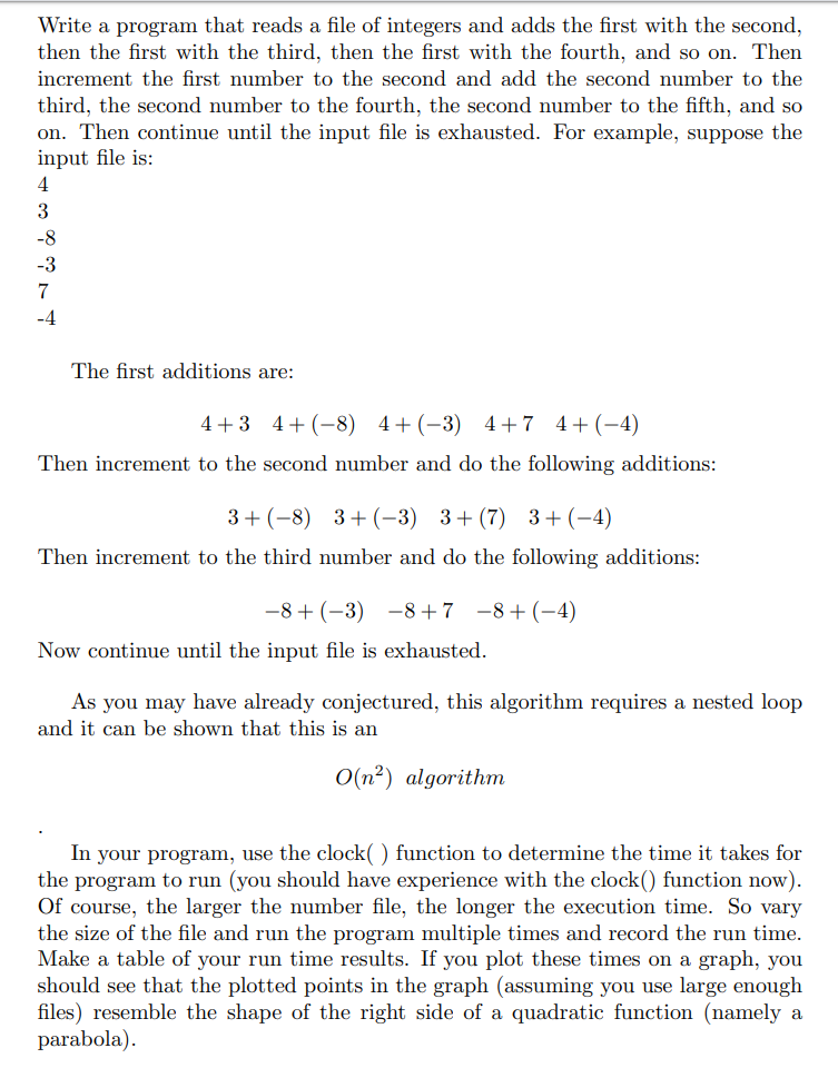 Write a program that reads a file of integers and | Chegg.com