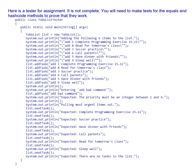 Solved Problem Description: Implement a to do list. Tasks | Chegg.com