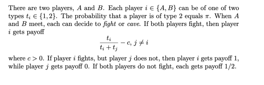 There are two players, A and B. Each player i {A,B) | Chegg.com