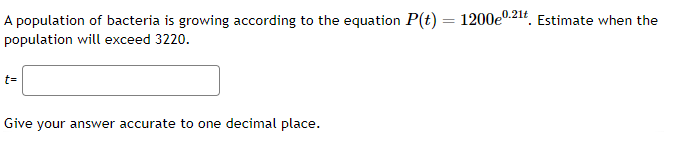 Solved A population of bacteria is growing according to the | Chegg.com