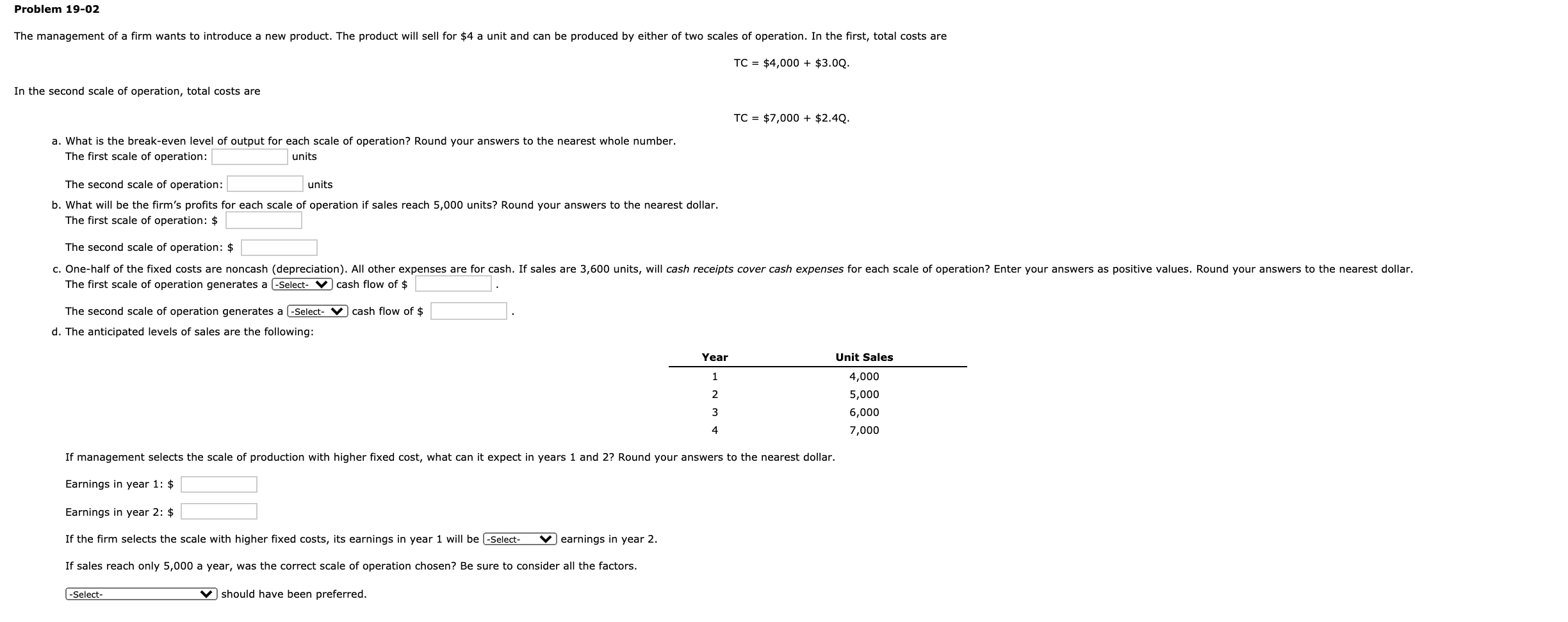 Solved Problem 19-02 The management of a firm wants to | Chegg.com