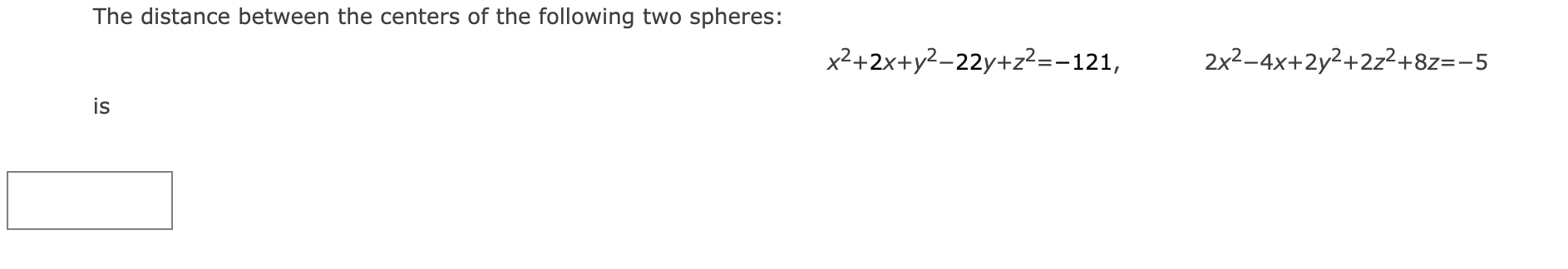 Solved The distance between the centers of the following two | Chegg.com