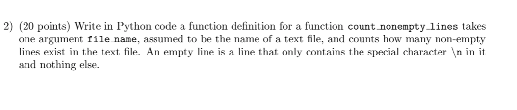Solved 2) (20 points) Write in Python code a function | Chegg.com