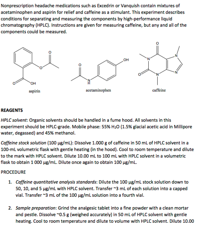 Solved how do I find the concentration of caffeine using the