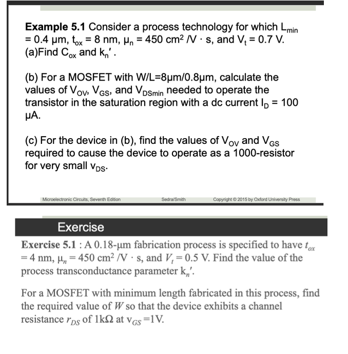 Solved Example 5 1 Consider A Process Technology For Whic Chegg Com