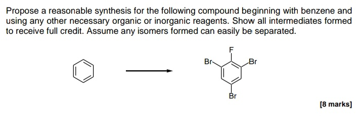 Solved Propose A Reasonable Synthesis For The Following | Chegg.com