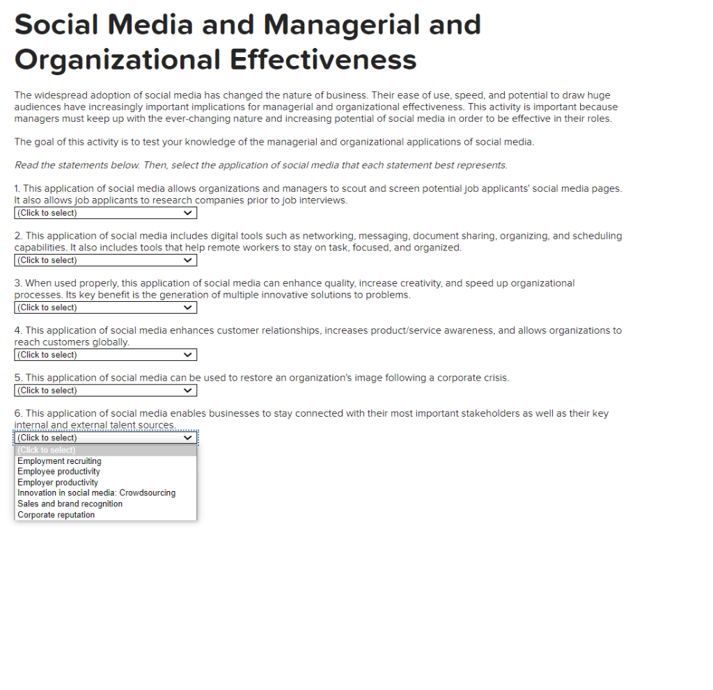 Solved Social Media and Managerial and Organizational | Chegg.com
