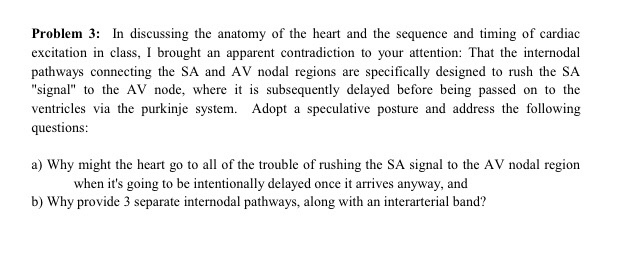 Solved Problem 3: In discussing the anatomy of the heart and | Chegg.com