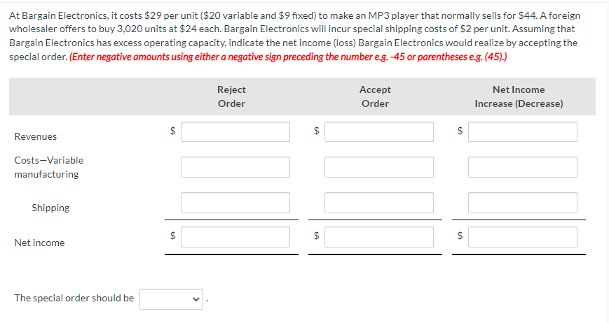 Solved i just need help with filling the table out. | Chegg.com