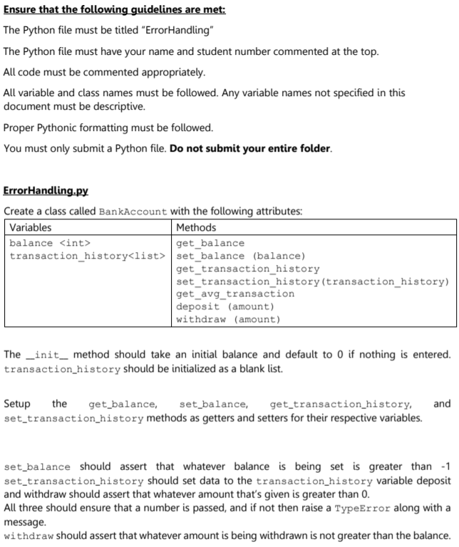 Solved Please use python Object oriented programiing and | Chegg.com