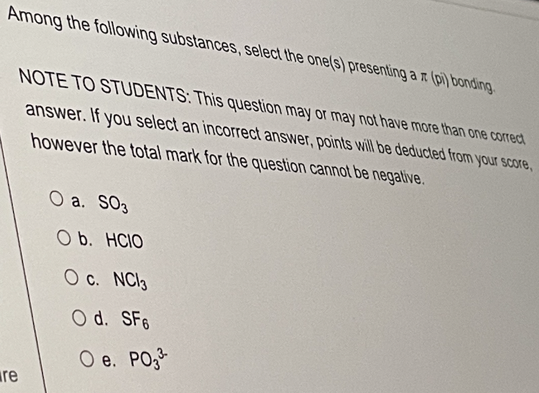 Solved Among The Following Substances, Select The One(s) | Chegg.com