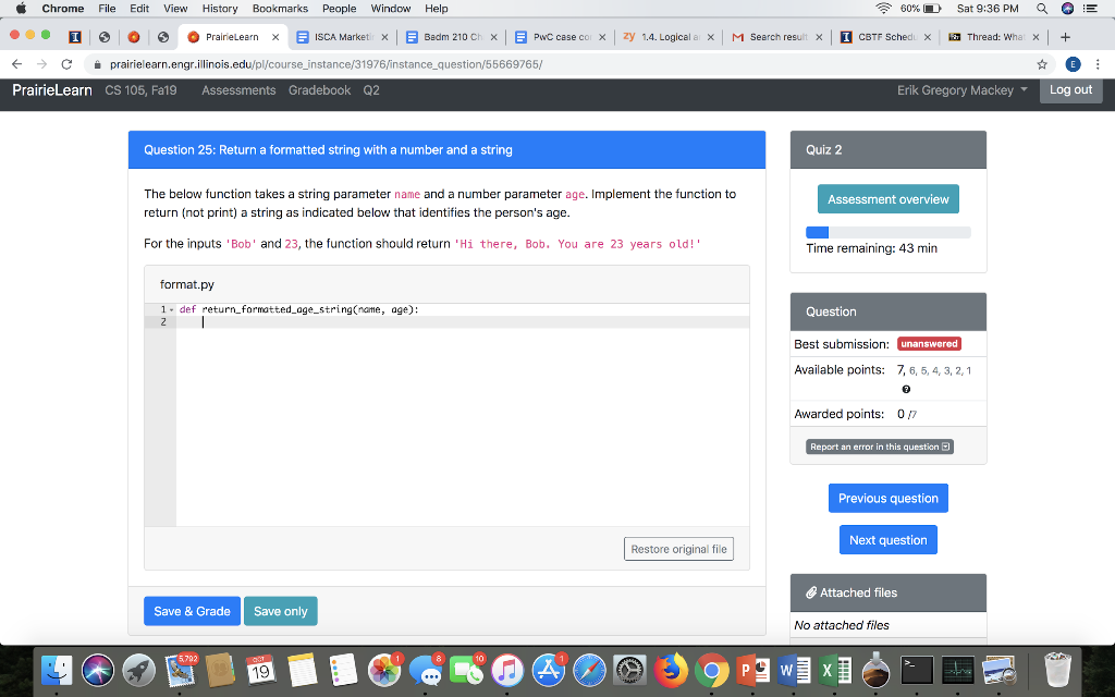 Solved Chrome File Edit View History Bookmarks People Window | Chegg.com