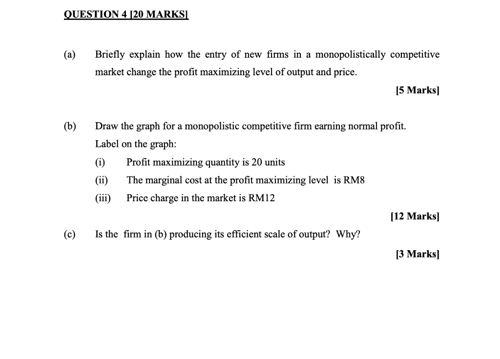 Solved Question 4 20 Marksi A Briefly Explain How The