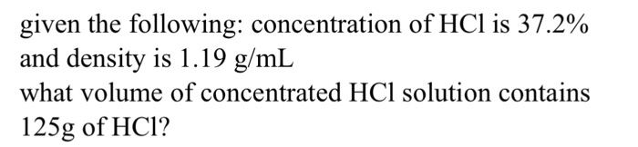 Normality Of Concentrated Hcl