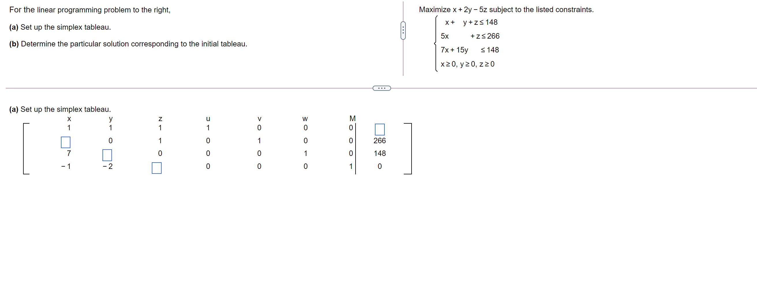 Solved For the linear programming problem to the right, | Chegg.com
