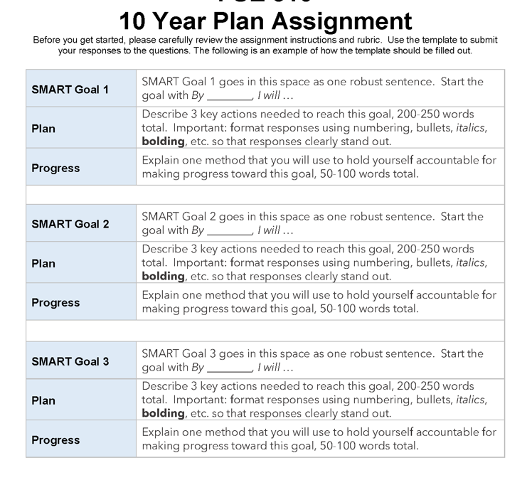 smart goals assignment