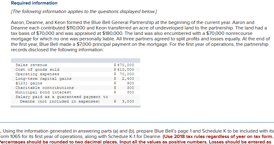 Solved Required Information The Following Information Chegg
