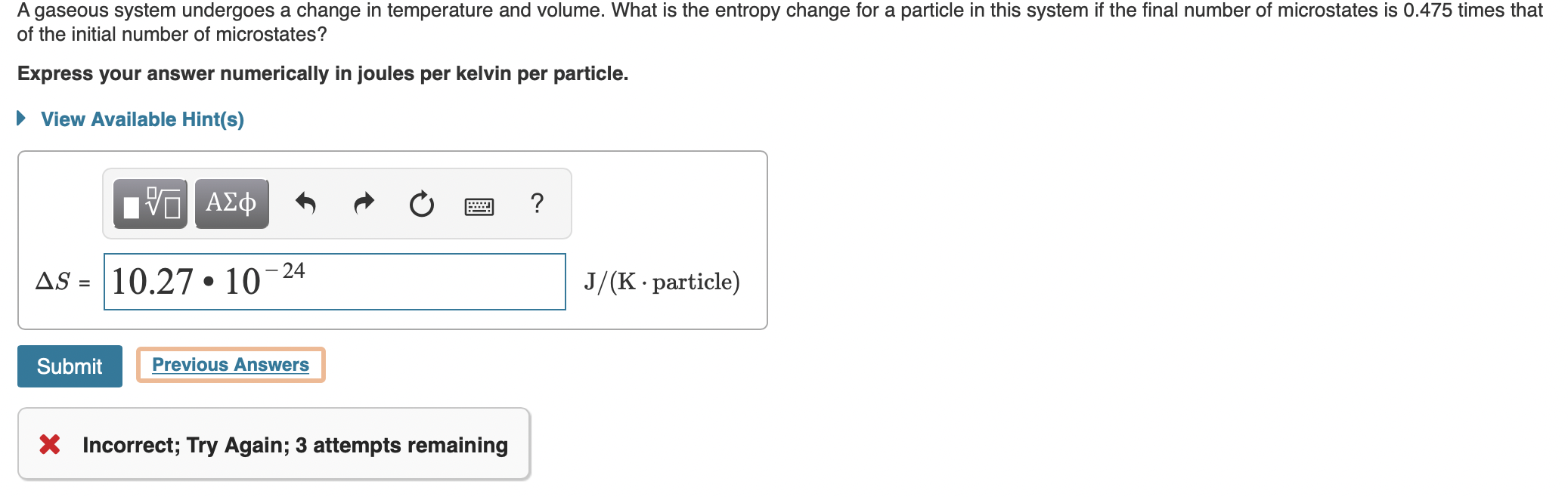 Solved A gaseous system undergoes a change in temperature