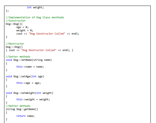 Solved 3. C++ Classes - A The code below illustrates the | Chegg.com