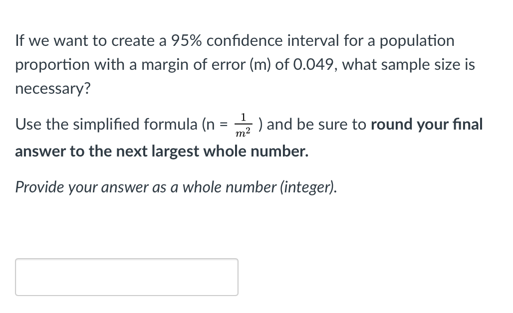 Confidence Interval for a Population Proportion